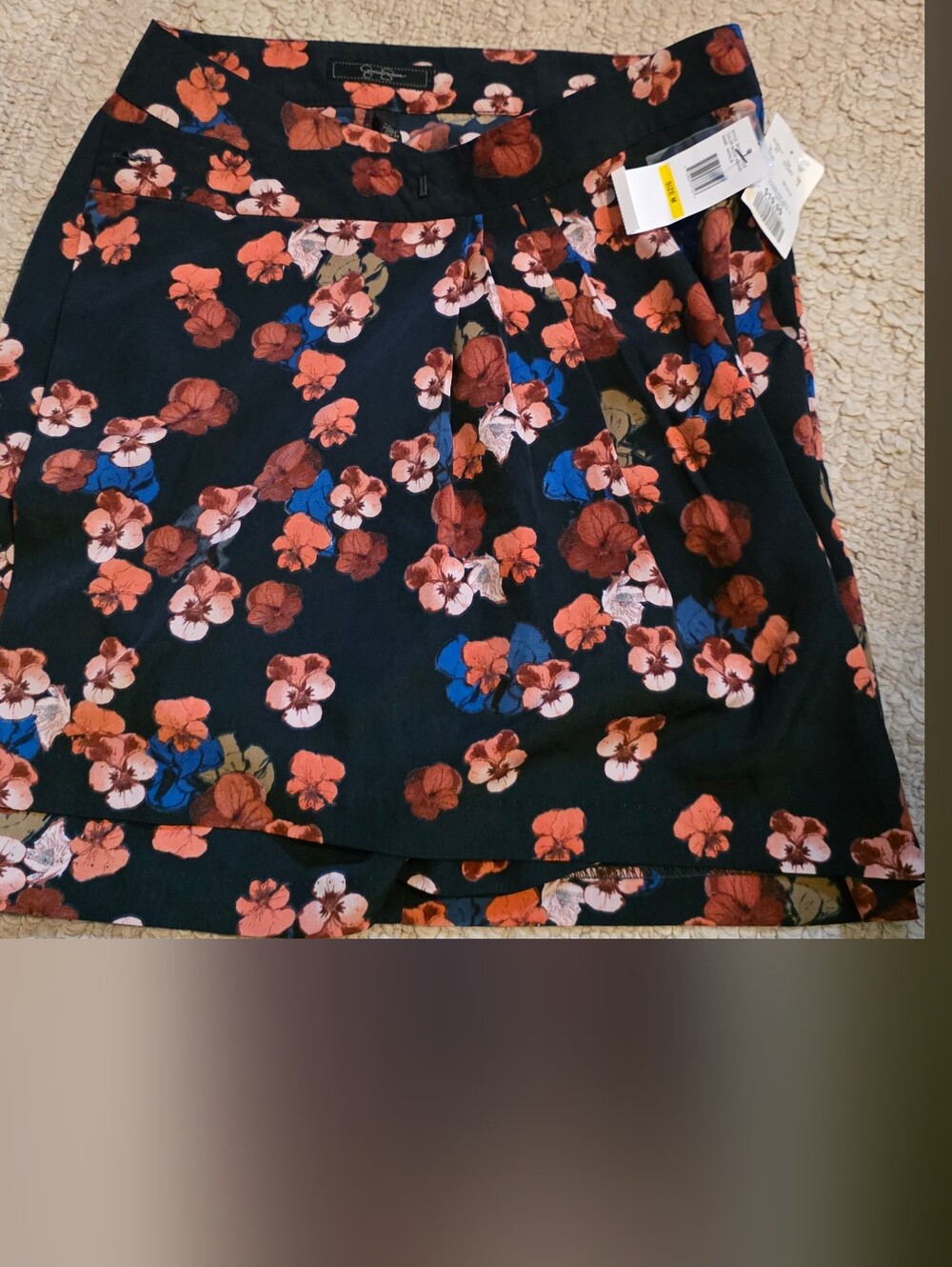 4/$67 Deal! NWT Black Skirt with Floral Print
